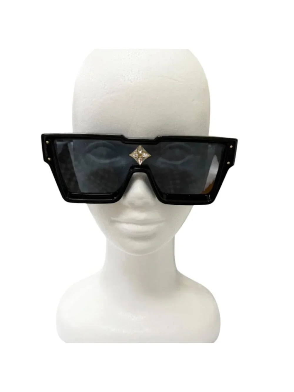 Louis Vuitton Cyclone S Square Sunglasses Black Blue Lens 150 Eyewear
